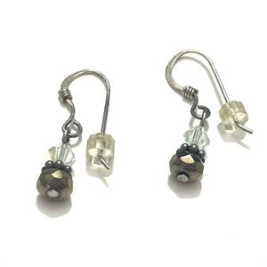 HANDMADE JEWELRY Smoky Quartz Stacked Dangling Earrings
